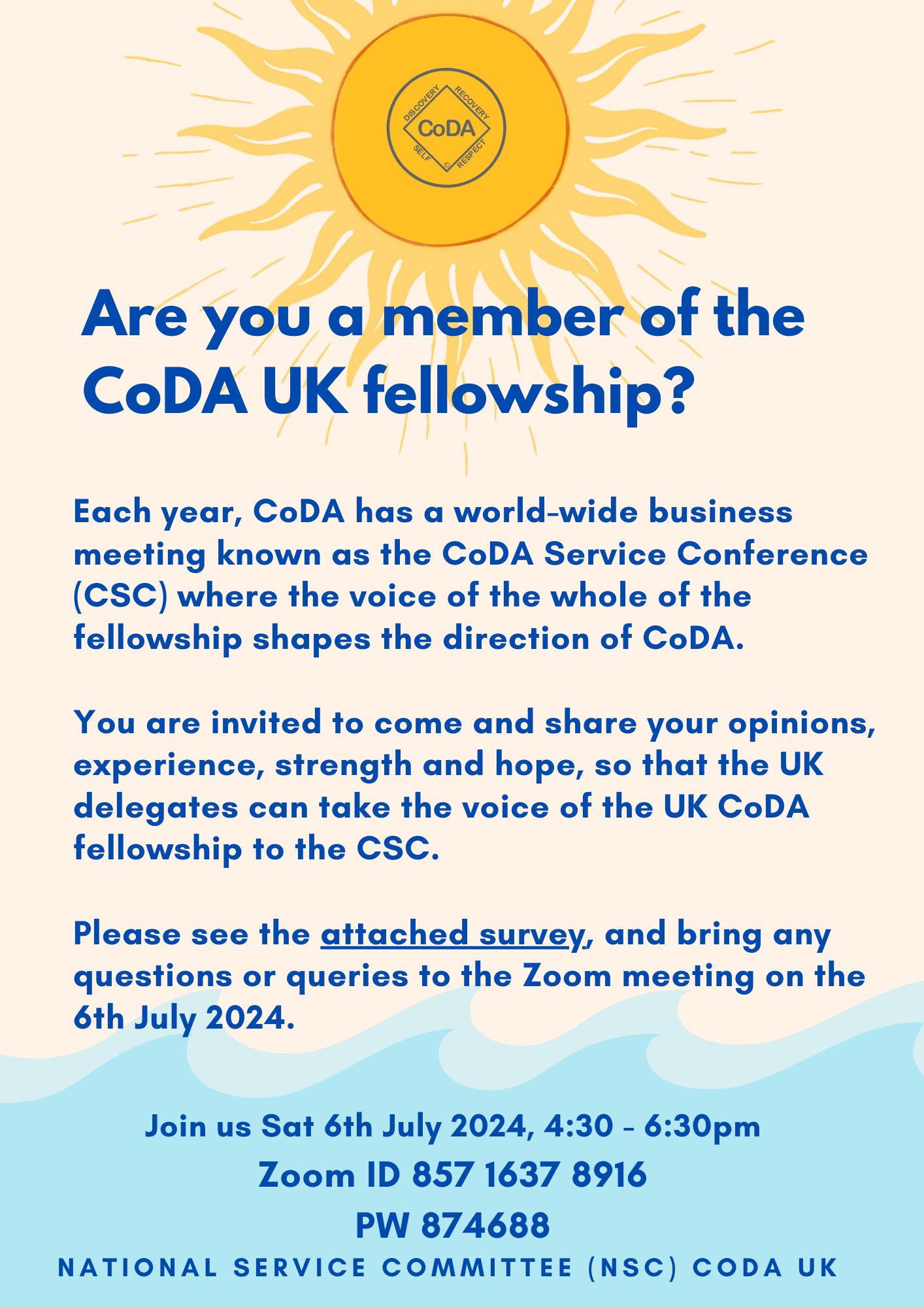 6th Jul 2024 CoDA Service Conference Prep Meeting CoDependents